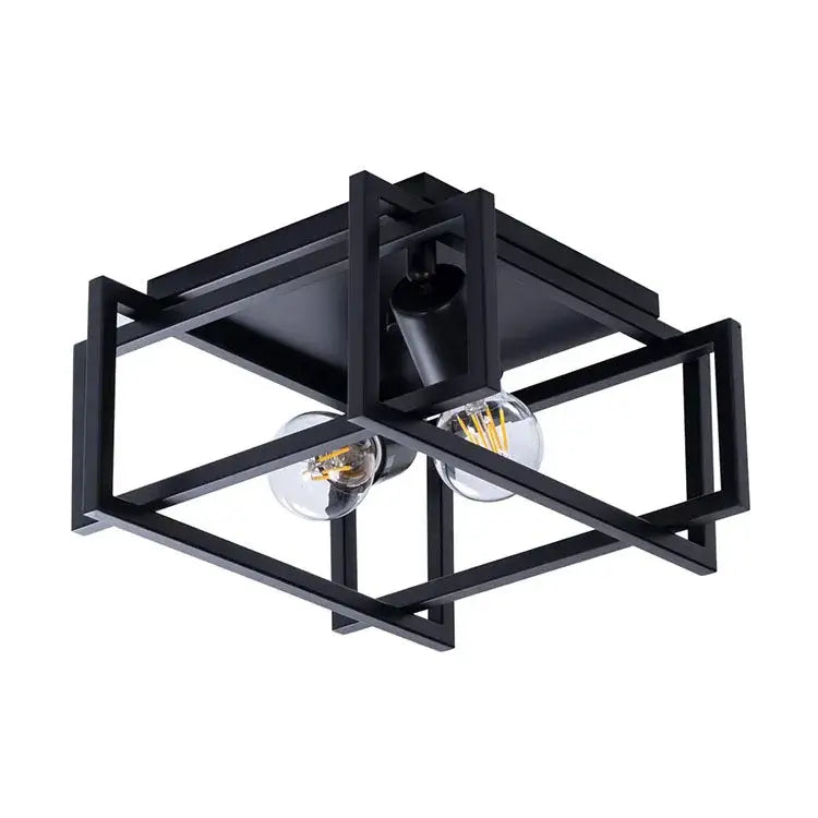 Modern black geometric ceiling chandelier for living room