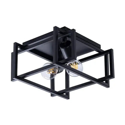 Modern black geometric ceiling chandelier for living room