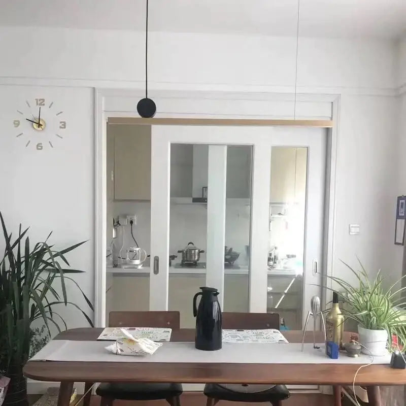 Modern black geometric copper pendant light for dining room