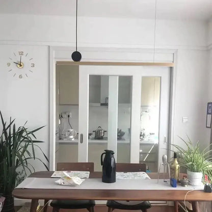 Modern black geometric copper pendant light for dining room