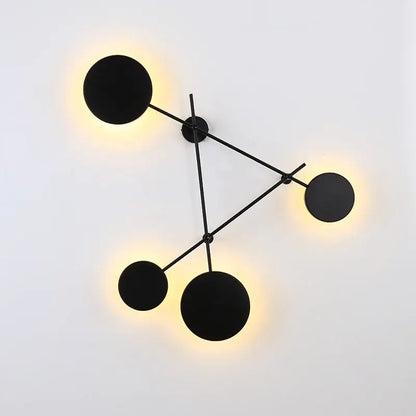 Modern black geometric iron wall lamp living room sconce