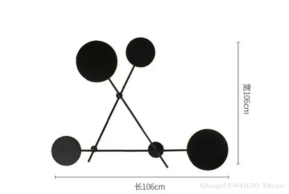 Modern black geometric iron wall lamp living room sconce