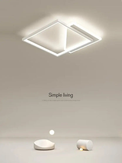 Modern black geometric led ceiling lamp for bedroom