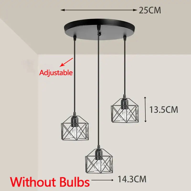Modern black geometric led ceiling lamp kitchen pendant light
