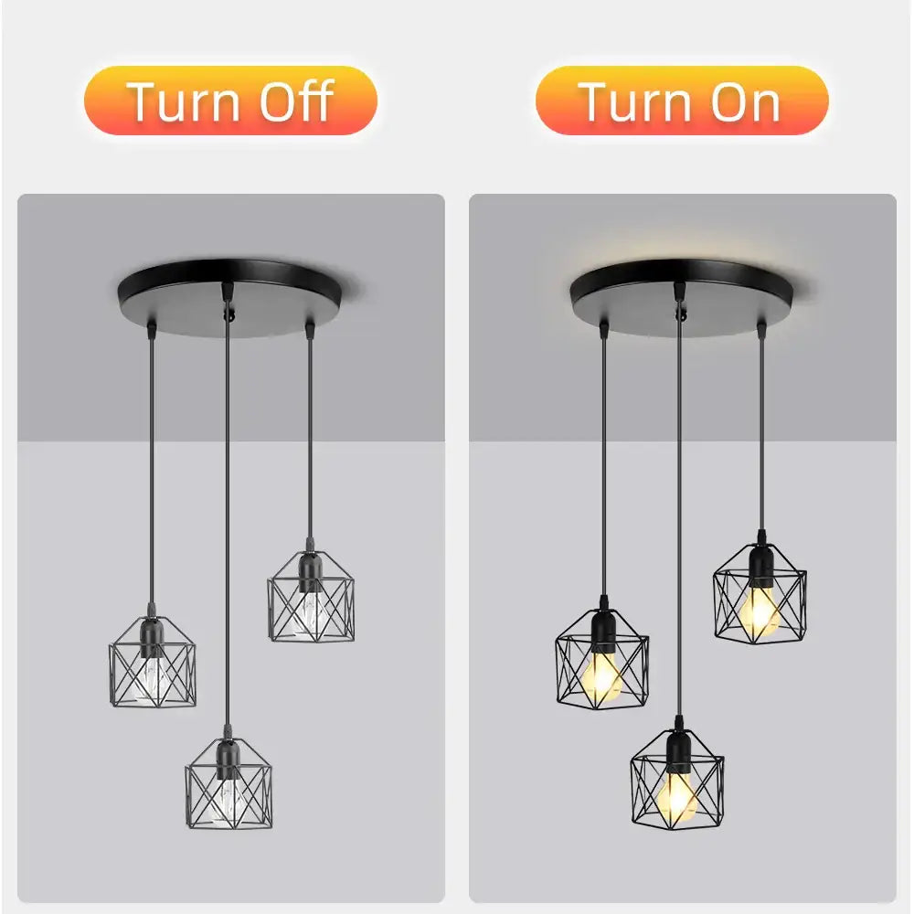 Modern black geometric led ceiling lamp kitchen pendant light