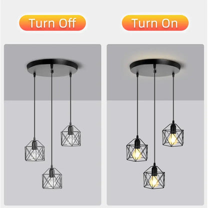 Modern black geometric led ceiling lamp kitchen pendant light