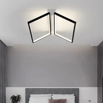 Modern black geometric led ceiling lights for living room illumination