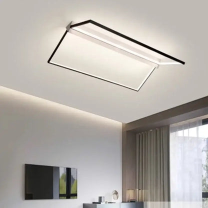 Modern black geometric led ceiling lights for living room illumination
