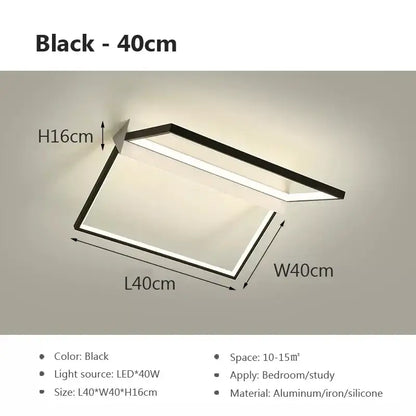 Modern black geometric led ceiling lights for living room illumination