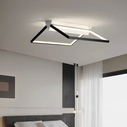 Modern black geometric led ceiling lights for living room illumination