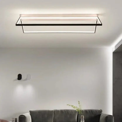 Modern black geometric led ceiling lights for living room illumination