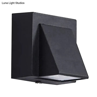 Modern black geometric led outdoor wall mount – patio sconce light
