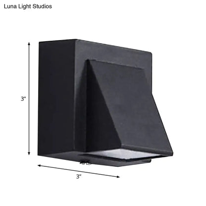 Modern black geometric led outdoor wall mount – patio sconce light