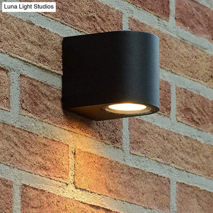Modern black geometric led outdoor wall mount – patio sconce light