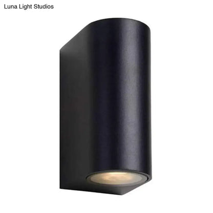 Modern black geometric led outdoor wall mount – patio sconce light