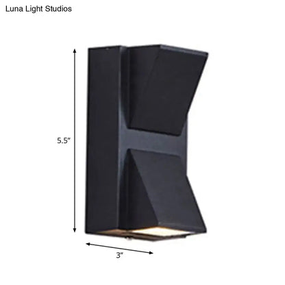 Modern black geometric led outdoor wall mount – patio sconce light