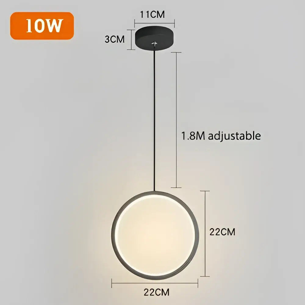 Modern black geometric led pendant light for living room