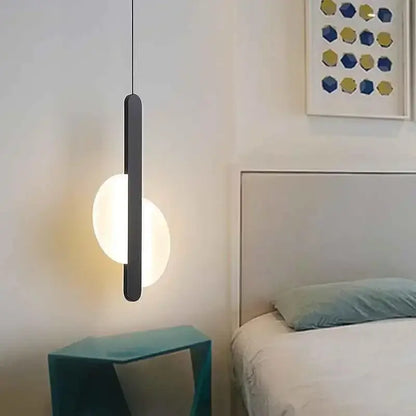 Modern black geometric led pendant light for living room