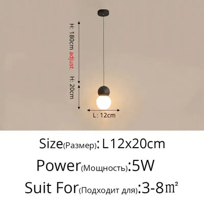 Modern black geometric led pendant light for living room