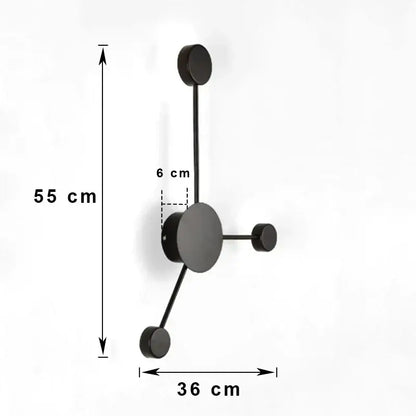 Modern black geometric led wall lamp bedroom minimalist sconce
