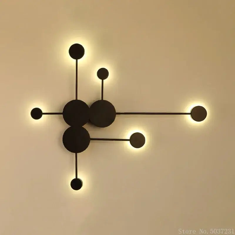 Modern black geometric led wall lamp living room sconce