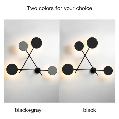 Modern black geometric led wall lamp living room sconce