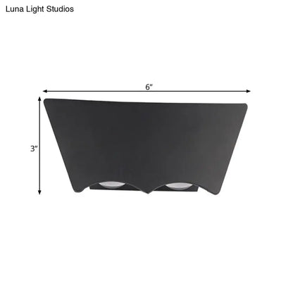 Modern black geometric wall sconce bedroom warm white light