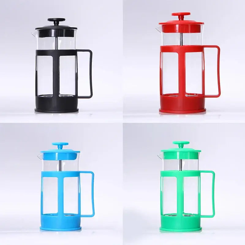 Modern black glass 350ml plastic coffee french press kitchen tool
