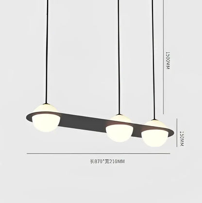 Modern black glass ball geometric chandelier kitchen pendant light