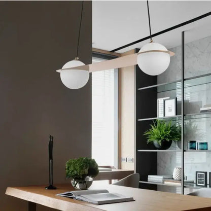 Modern black glass ball geometric chandelier kitchen pendant light