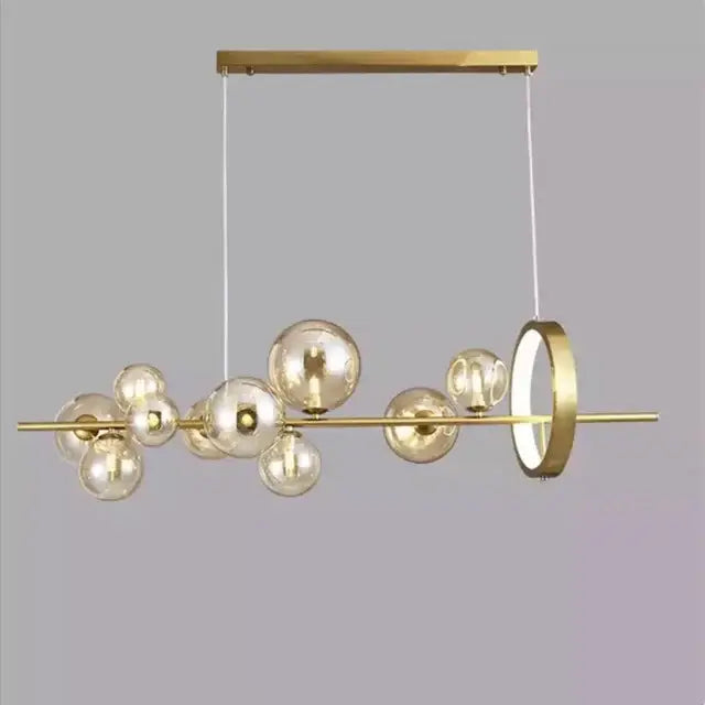 Modern black glass ball led chandelier for dining room