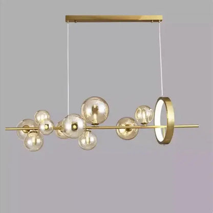 Modern black glass ball led chandelier for dining room