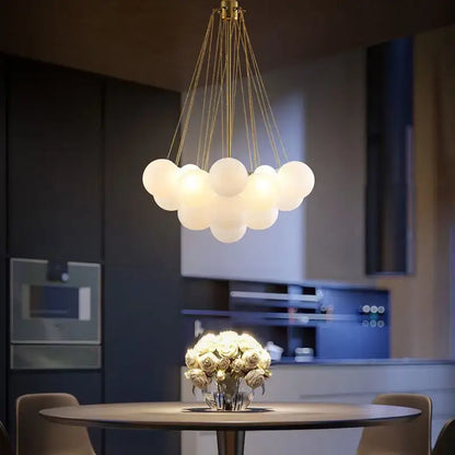 Modern black glass ball led chandelier living room light