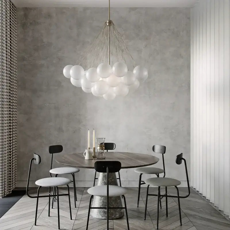 Modern black glass ball led chandelier living room light