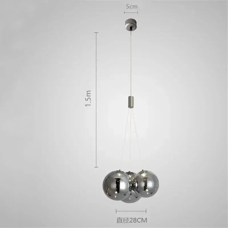 Modern black glass ball led pendant lamps for kitchen dining room