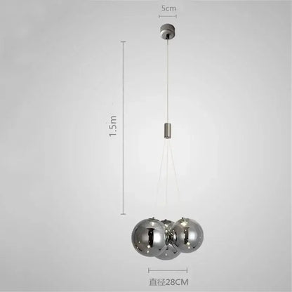 Modern black glass ball led pendant lamps for kitchen dining room
