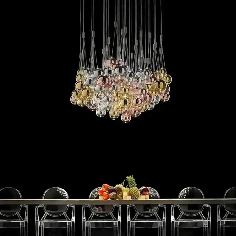 Modern black glass ball led pendant lamps for kitchen dining room