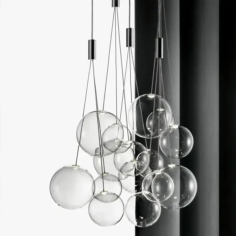 Modern black glass ball led pendant lamps for kitchen dining room