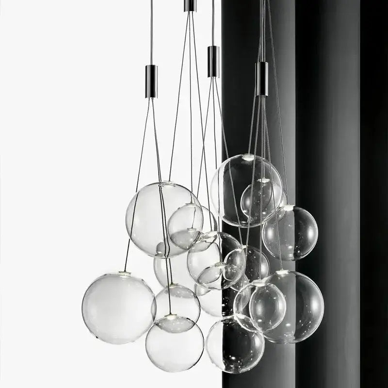 Modern black glass ball led pendant lamps for kitchen dining room
