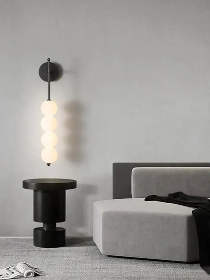 Modern black glass ball led wall sconce for living room decor