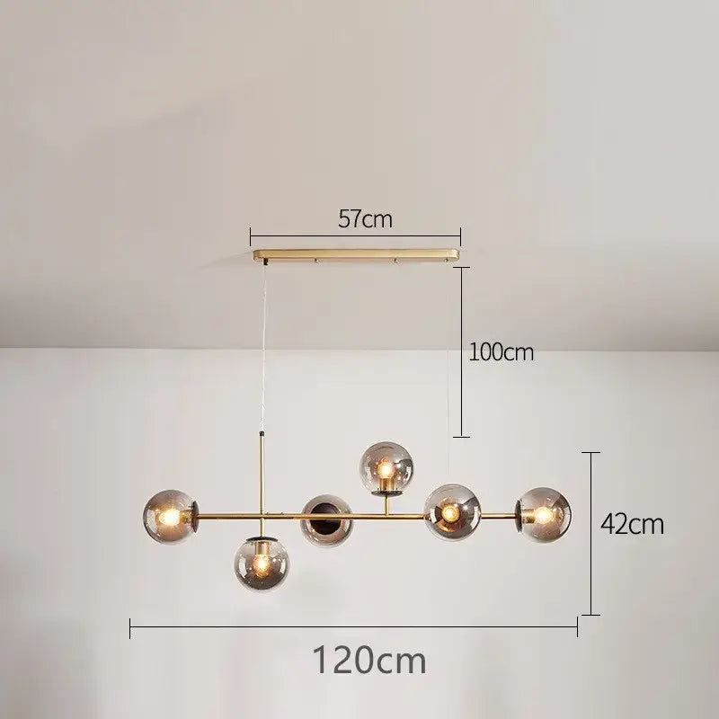 Modern black glass ball pendant lamps dining room chandelier