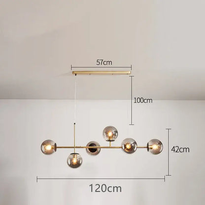 Modern black glass ball pendant lamps dining room chandelier