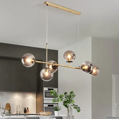 Modern black glass ball pendant lamps dining room chandelier