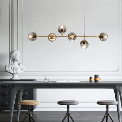 Modern black glass ball pendant lamps dining room chandelier