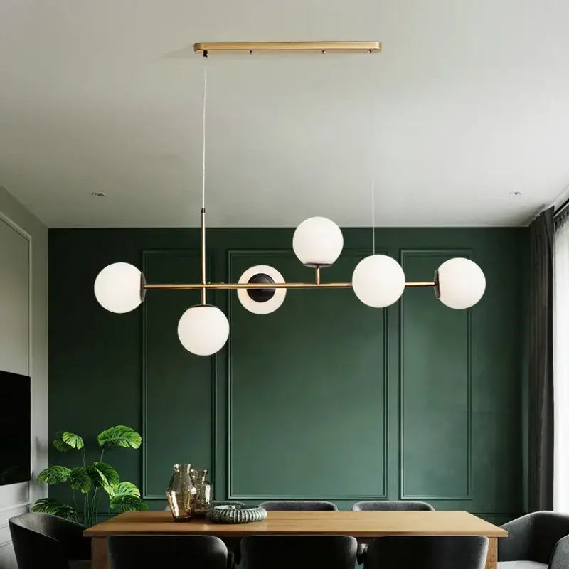 Modern black glass ball pendant lamps dining room chandelier