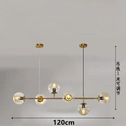 Modern black glass ball pendant lamps dining room chandelier