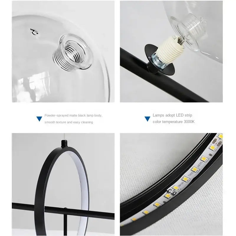 Modern black glass ball pendant lamps dining room chandelier