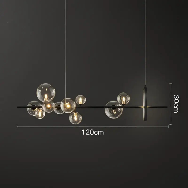Modern black glass ball pendant lamps dining room chandelier