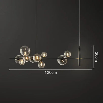 Modern black glass ball pendant lamps dining room chandelier