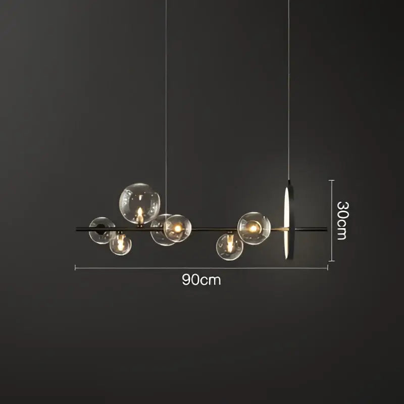 Modern black glass ball pendant lamps dining room chandelier